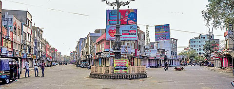 A deserted view of roads in the wake of novel coronavirus pandemic in Bhilwara, Rajasthan. (File Photo | PTI)