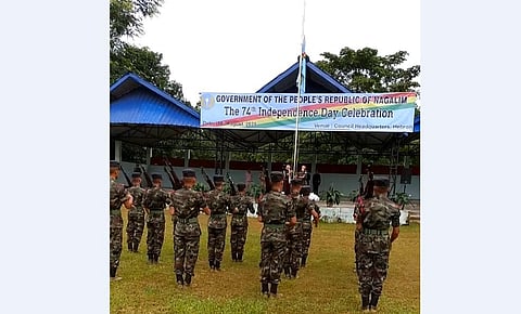 Rebels celebrating 'Naga Independence Day' on Friday (Photo | EPS)