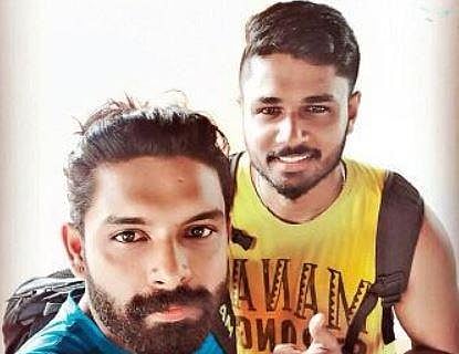 Sanju Samson with fitness coach Amal Manohar