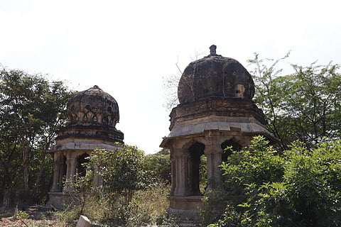 The memorial sites of Raja Desingh and his queen Ranibai lying in pathetic conditions (Photo | S Dinesh)
