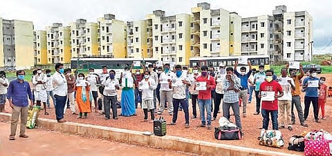 After recovering from the coronavirus, several people express their willingness to donate plasma, at TIDCO Covid  care centre in Kurnool on Sunday. They were discharged the same day | express