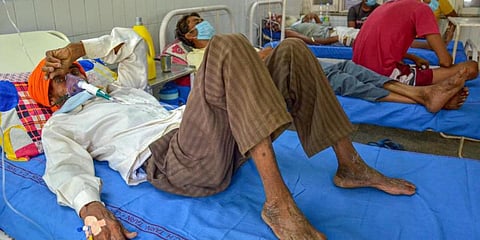 A man undergoes treatment at Civil Hospital in Tarn Taran district in Punjab. (Photo | PTI)