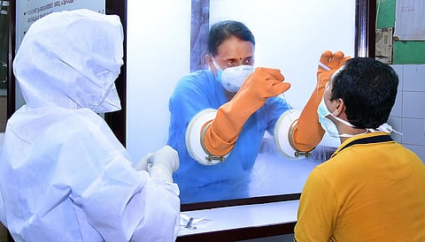 Covid-19 testing in Kerala. (Photo | Shaji Vettipuram, EPS)