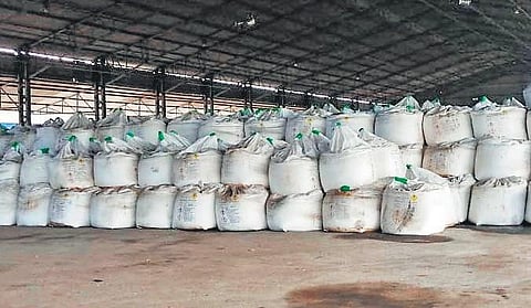 Ammonium nitrate stored in a warehouse in Visakhapatnam. (Photo| EPS)