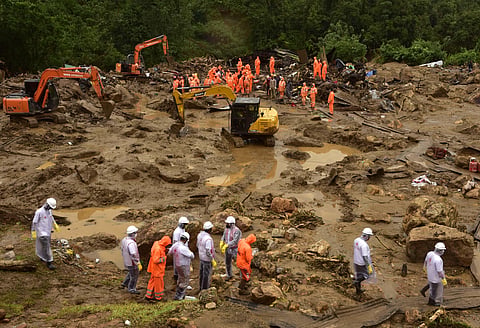The search by NDRF and fire and rescue service is underway. (Photo | EPS)