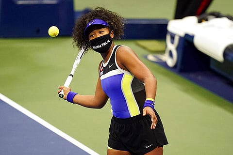 Naomi Osaka, of Japan, wears a mask in honor of Breonna Taylor. (Photo | AP)