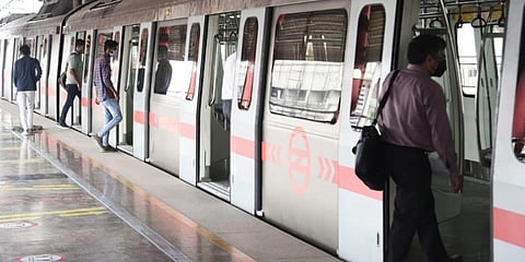 Delhi Metro resumes services on Red Line in Ghaziabad on Thursday. (Photo | Parveen Negi, EPS)