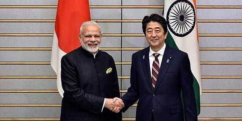 Prime Minister Modi and his Japanese counterpart Shinzo Abe. (Photo | Reuters)