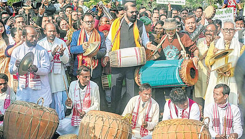 AASU leaders at a protest against CAA and NRC in  Guwahati (File photo)