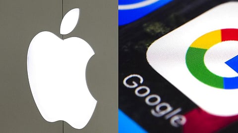 Apple (L) and Google (R) logo