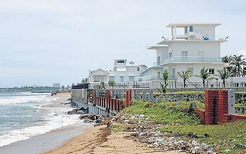 A file photo of buildings constructed close to seashore in Muttukadu, near Chennai   | SHIBA PRASAD SAHU