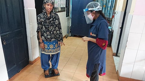 Malnutrition Clinics at Asha cater to underprivileged women like  (right) Farhat Khatoon
