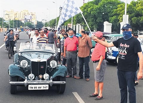 The inaugural rally was flagged off on Sunday at Marina beach
