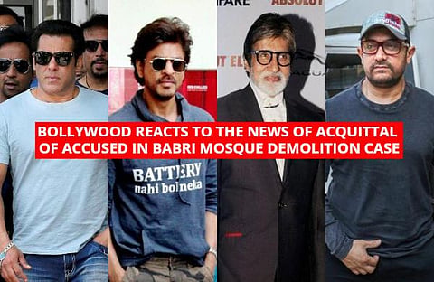 Bollywood celebrities on Wednesday reacted to the news of the acquittal of all 32 people accused in the Babri mosque demolition case of December 6, 1992. B-Town celebrities took to their Twitter to react to the development. (Photo | PTI)