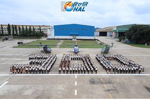 A function was held to commemorate the launch of the ALH in Bengaluru on Tuesday. (Photo | Special Arrangement)