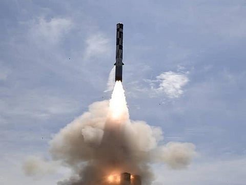 Brahmos missile (Photo | Twitter/ANI)B