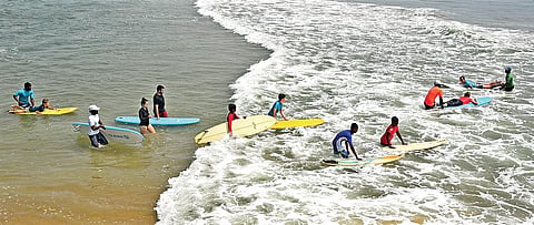 Around 10-15 people have resumed surfing lessons  Shiba Prasad Sahu