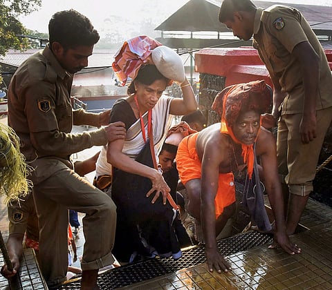 Police personnel assist