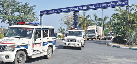 A green corridor was created to transport the Covishield doses from the Vijayawada airport to State Cold Storage Centre in Gannavaram on Tuesday. (Photo | P Ravindra Babu, EPS)