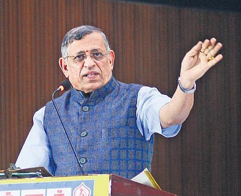 S Gurumurthy speaking at Thuglak magazine’s 51st anniversary event in Chennai on Thursday | DEBADATTA MALLICK