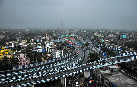 A view of empty Kolkata flyover. (Photo| PTI)