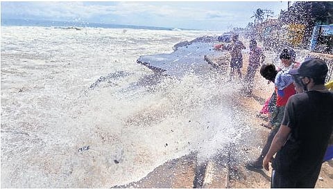 Violent waves and advancing sea have battered the shoreline of Thiruvananthapuram | Vincent Pulickal