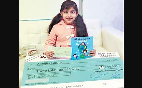 Seven-year-old author Abhijita Gupta becomes the first Indian child writer to sign a deal with the publisher named Invincible for her four upcoming books