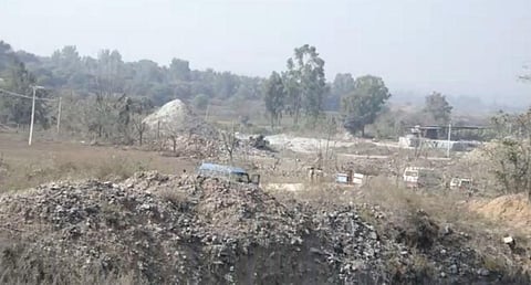 Officials have barricaded the area to prevent entry of local people as live explosives are suspected to be on the spot. (Video Screengrab)