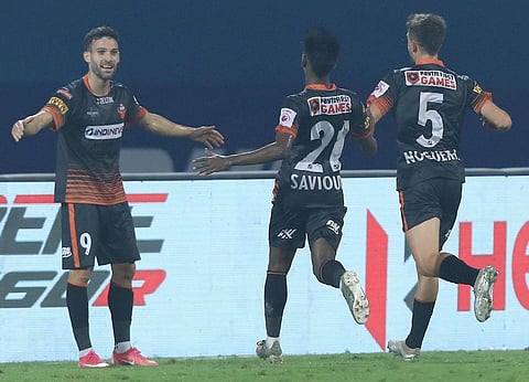 Jorge Ortiz continued his brilliant form scoring directly from a free kick. (Photo | ISL)