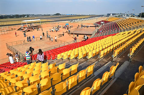 The Air Force Station in Yelahanka gears up to host the Aero India 2021. (Photo | Shriram BN, EPS)