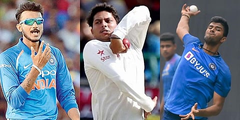 From Left: Axar Patel, Kuldeep Yadav and  Washington Sundar. (File Photos)