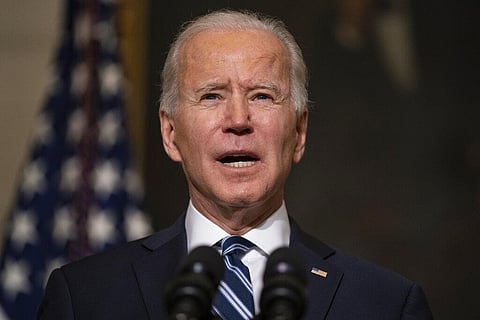 President Joe Biden speaks in the State Dining Room of the White House in Washington.  (Photo | AP)