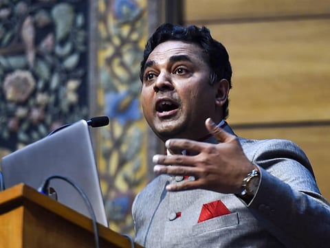 Chief Economic Advisor Krishnamurthy Subramanian addresses a press conference on Economic Survey 2020-21 in New Delhi Friday Jan. 29 2021. (Photo | PTI)