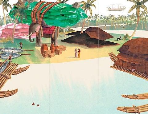 A surrealist cartoonscape