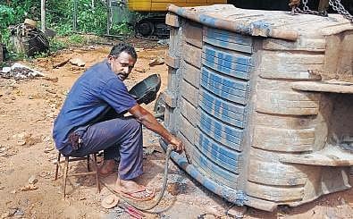The suspension of football tournaments during the pandemic led football referee Liju V M to find his source of income in welding 