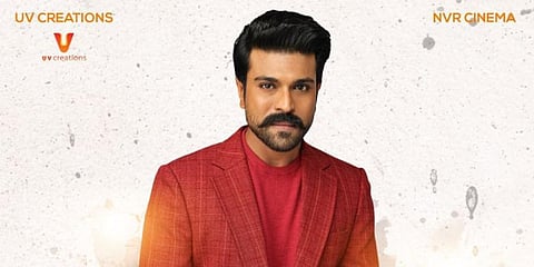 Telugu actor Ram Charan's picture shared by UV creations (Photo | Twitter, UV creations)