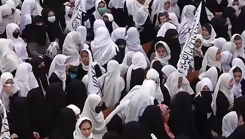 Taliban's education minister said they are working on a framework to allow all girls to continue their schooling. (Screengrab | Twitter)