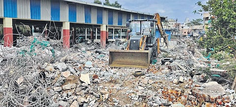 The incinerator shed being demolished by officials  | Express
