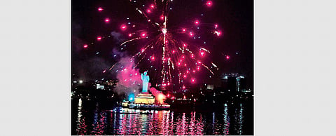 Fireworks lit up the skies over the Tank Bund during the Sunday-Funday event (File Photo)