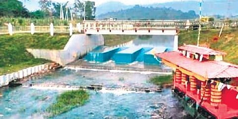 The hydel project at Padmasambhaba Manasarovar pond in Jirang. (Photo  | Express)