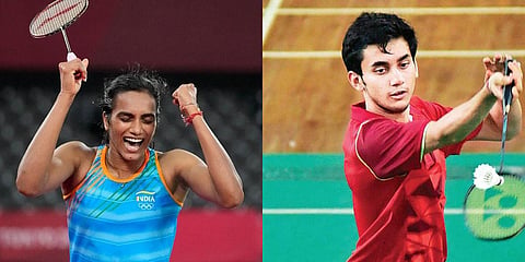 Shuttlers PV Sindhu (L) and Lakshya Sen. (File photos| PTI)