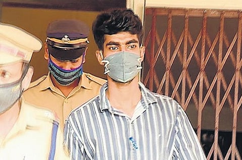 Thwaha Fasal being brought to the NIA Court in Kochi. (File Photo | Express)