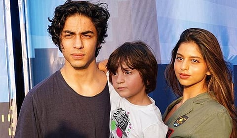 Shah Rukh Khan's children Aryan Khan, AbRam Khan and Suhana Khan (Photo | Instagram)
