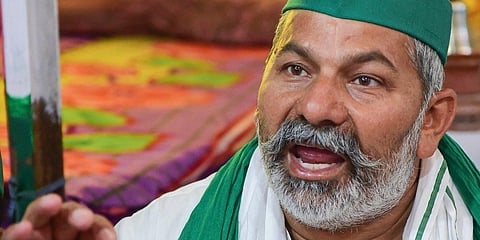 Bhartiya Kisan Union leader Rakesh Tikait along with over 200 farmers and BKU supporters is headed to Lakhimpur Kheri on Sunday night. (Photo | PTI)
