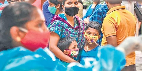 Many experts have warned that children could be more vulnerable to Covid-19  if a third wave hits the country. (File photo | Express)