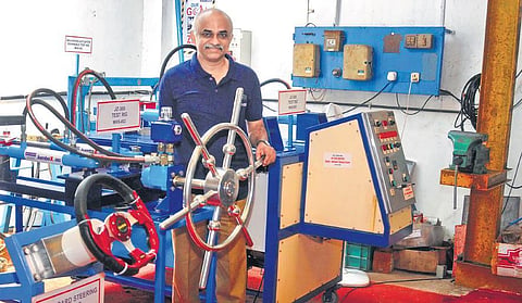 Uday Kumar, managing director of ‘Mac N Hom’ marine equipment Pvt Ltd at his factory in Irumpanam, Kochi.