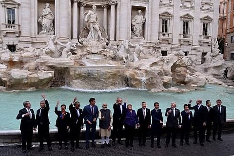 G20 leaders, including Prime Minister Narendra Modi, have vowed to strengthen the World Health Organisation to fast-track the process for emergency use authorisation for COVID-19 vaccines (Photo | AFP