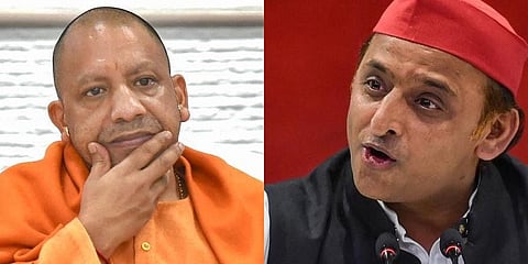 Uttar Pradesh Chief Minister Yogi Adityanath (L) and Samajwadi Party president Akhilesh Yadav (R)