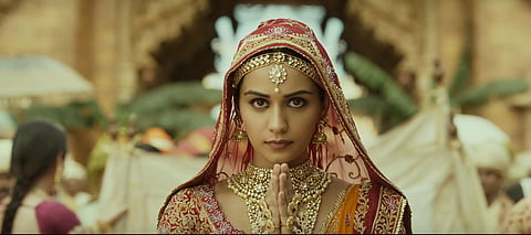 Manushi Chhillar in a still from 'Prithviraj'. (Photo| YouTube screengrab)