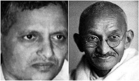Nathuram Godse and Mahatma Gandhi. (File | Agencies)
